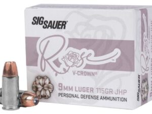 Sig Sauer V-Crown 9mm 115gr JHP Personal Defense Ammunition